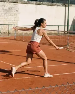 Tennis player on a clay court